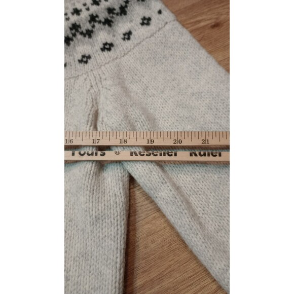 VINTAGE LL Bean Sweater Womens Large Roll Neck Lambs Wool Fair Isle Knit  *FLAW* - Picture 13 of 16